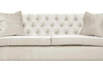 Sofa Beige Chesterfield Dreisitzer Polster Möbel Hotel Praxis Wohnzimmer